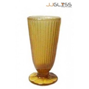 Ice Cream Cup PRB 15 cm.Amber - Amber Handmade Colour Glass 6 oz. (175 ml.)